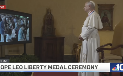 WATCH: Pope Leo XIV delivers address from the Vatican during Liberty Medal ceremony in Philly